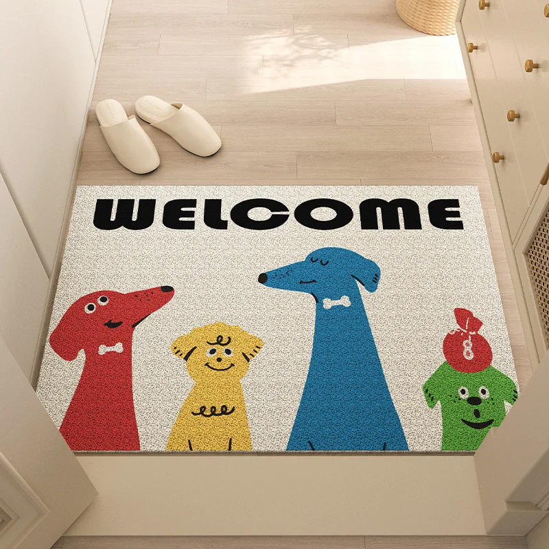 

Household cartoon entry floor mat pvc wire ring entrance wear-resistant special non-slip mat entry door easy care脚垫