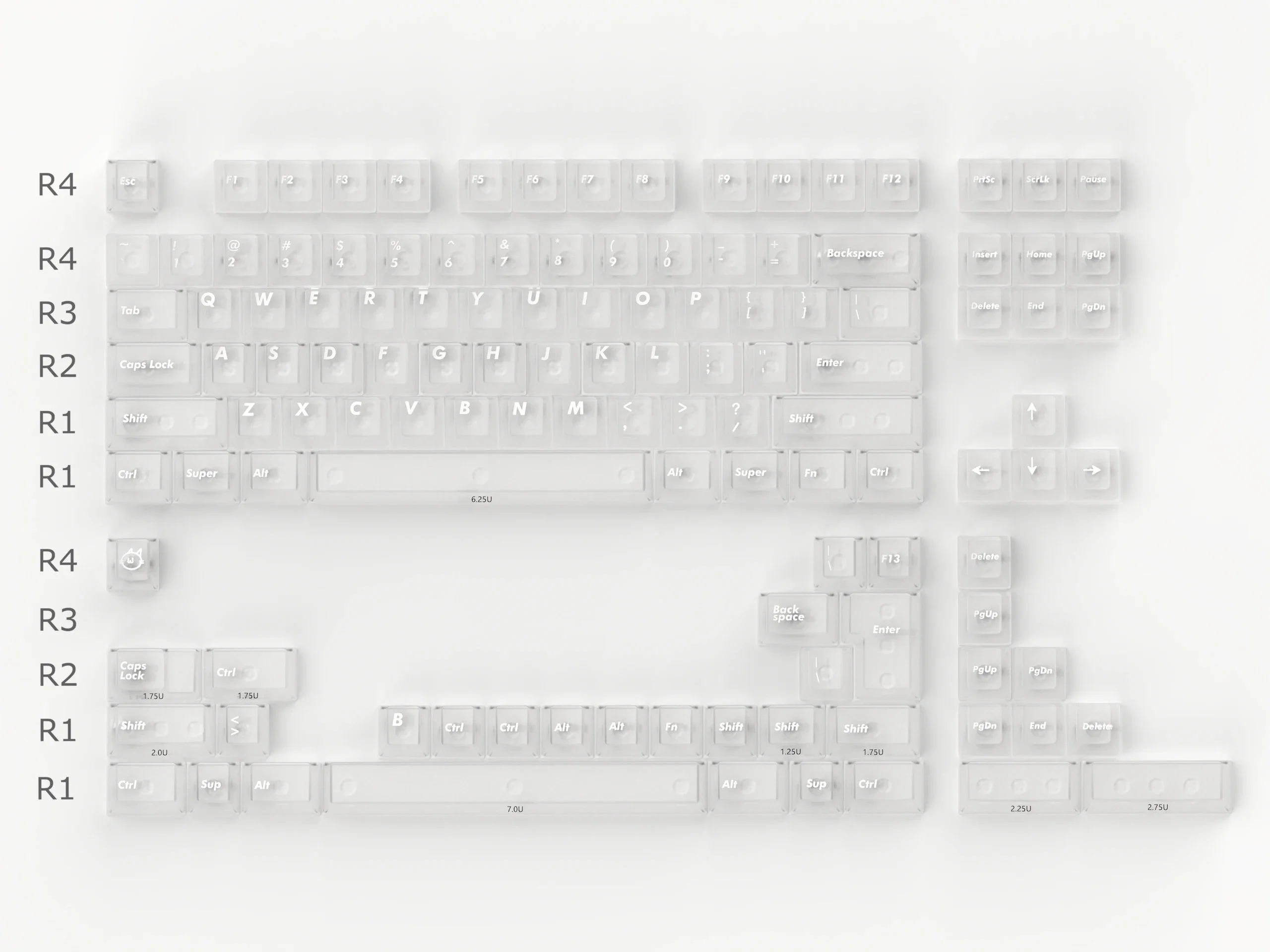 122 Keys Aifei Keycaps ABS Double Shot  Fog Transparent Cherry Height Red Black Red Grey for 61 68 75 87 Mechanical Keyboard PC