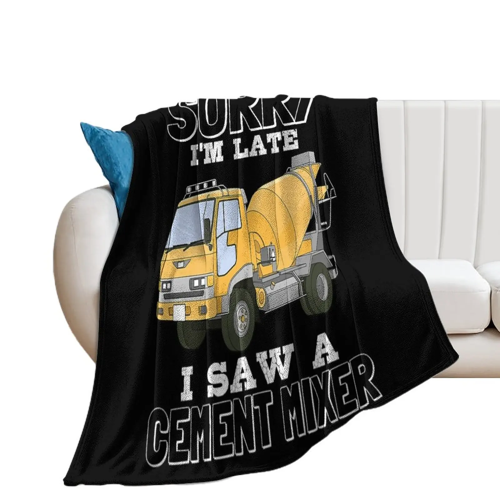 Funny Concrete Mixer Truck Cement Construction Workers Gifts Premium T-Shirt Throw Blanket decorative Travel Soft Beds Blankets