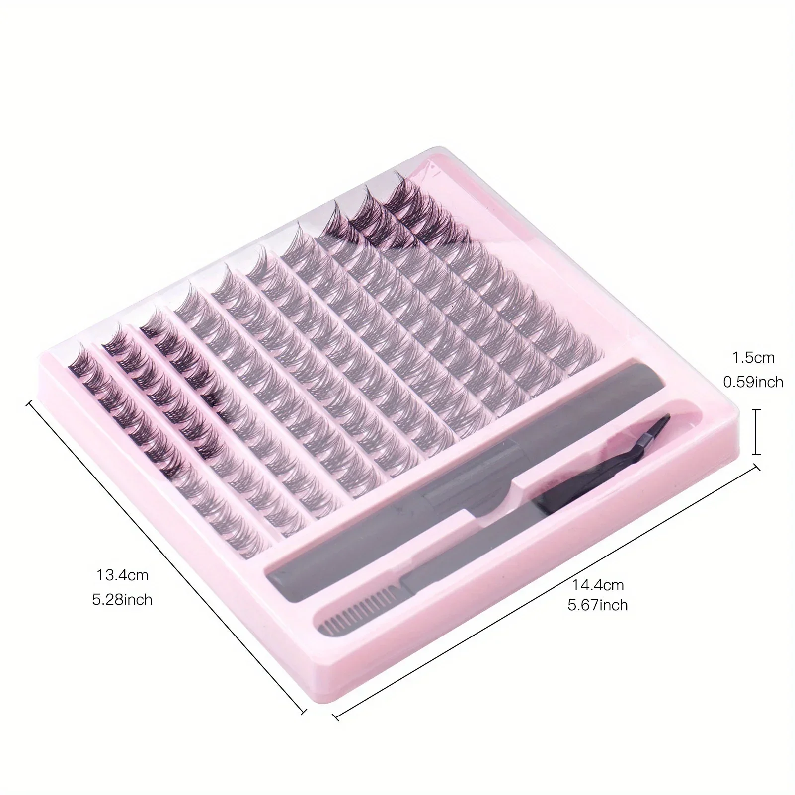 Kit d'extension de cils bricolage, grappes de cils avec prise de bain étanche, liaison et joint de cils, pince à épiler, kit de grappe de cils