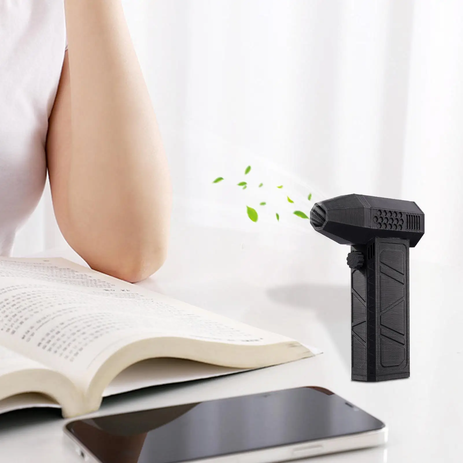 

Ручной вентилятор Перезаряжаемый тихий портативный безлопастной ручной уличный прибор Мощный карманный вентилятор для летних путешествий Кемпинг на открытом воздухе