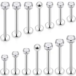 16G Different Sizes Flat Back Stud 316L Surgical Steel Labret Medusa Monroe Dimple Cheek Lip Rings Studs Piercing Jewelry