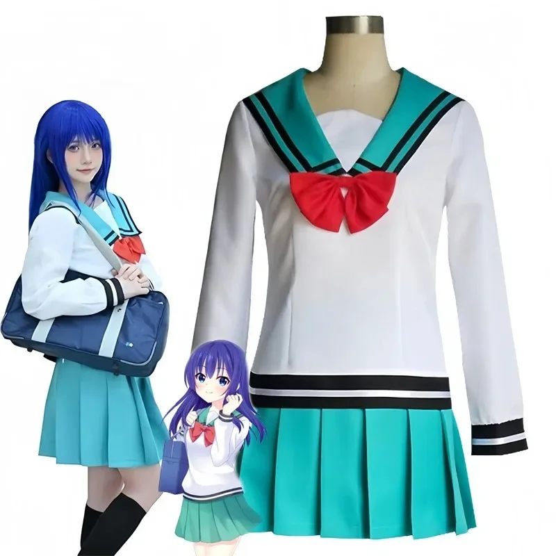 Anime Style Japanese Sailor Uniform Cosplay Costume Set Long Sleeve Top Pleated Skirt Bow Tie Socks Women Role Play Outfit for T