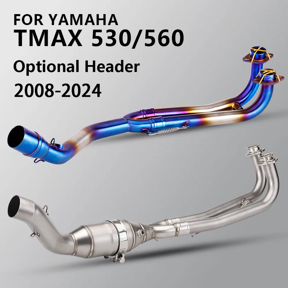 For Yamaha TMAX 530 560 TMAX530 Tmax560 08-24 Motorcycle Exhaust System Stainless Titanium Alloy Slip on Front Pipe 51mm