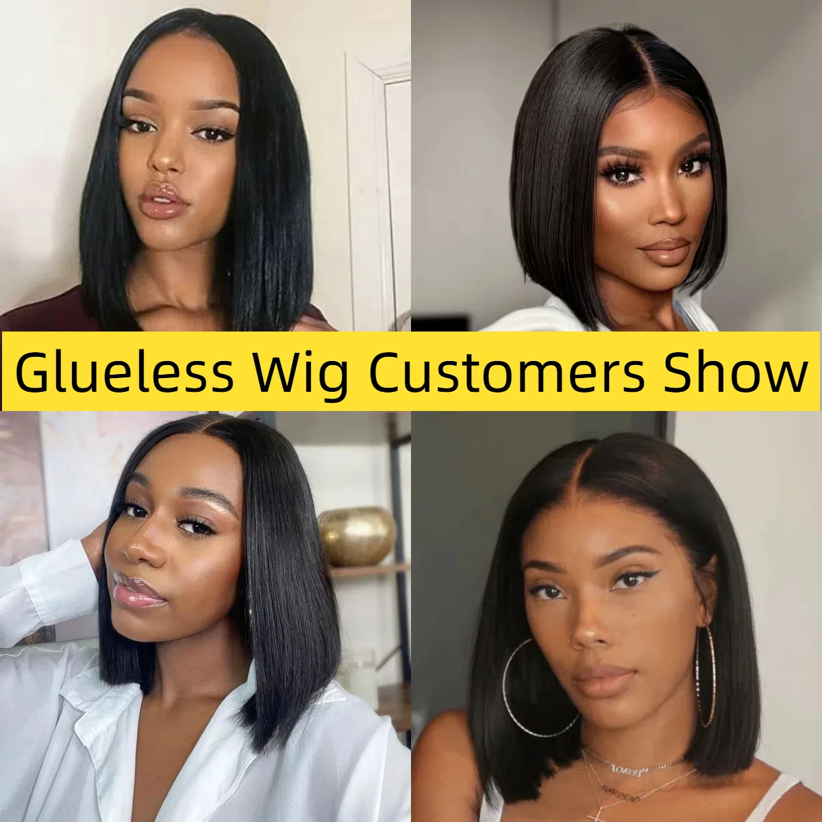 شعر مستعار بوب بدون صمغ شعر بشري قبل قطعها قصير مستقيم بوب الباروكات للنساء السود قبل قطع ارتداء والذهاب غلويليس الباروكات شعر الإنسان