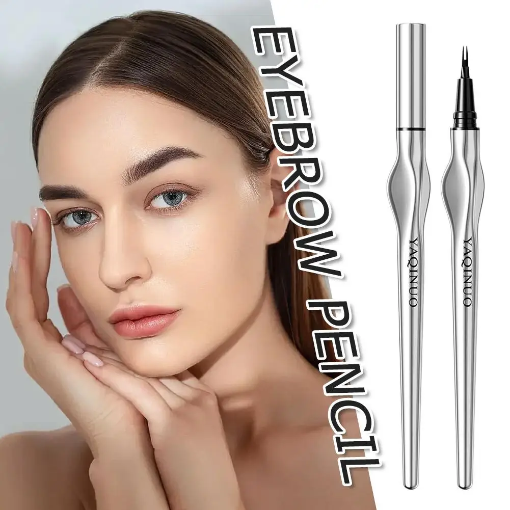 قلم حواجب مائي طويل الأمد مقاوم للتلطيخ سهل الاستخدام ومقاوم للماء قلم حواجب رفيع للوشم المؤقت سائل سيل A1Y3