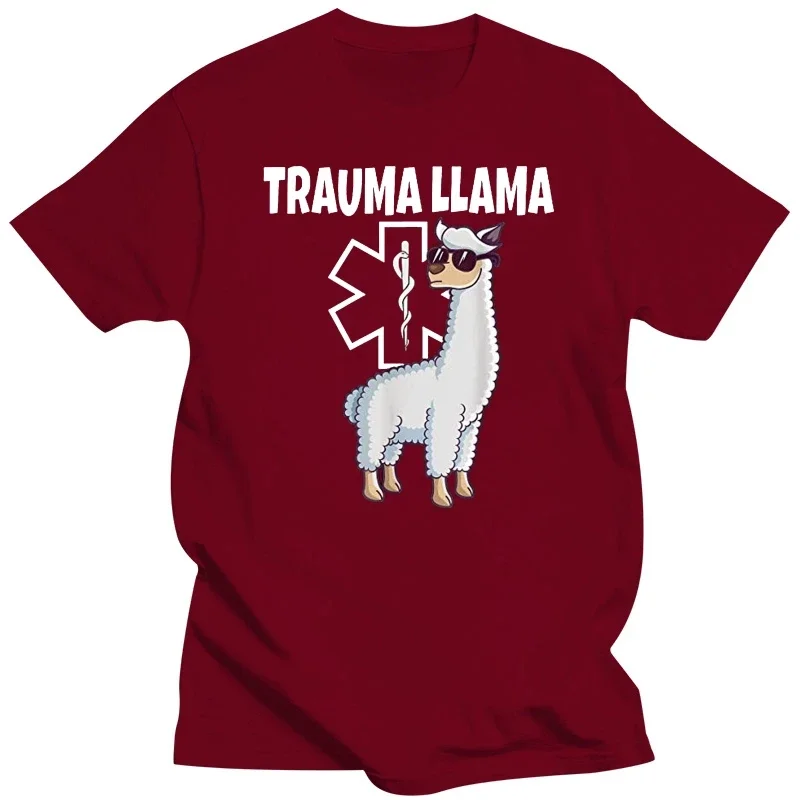 2024 NEW Funny Trauma Llama EMT T-Shirt Medic EMS Gift Men\'s T Shirt