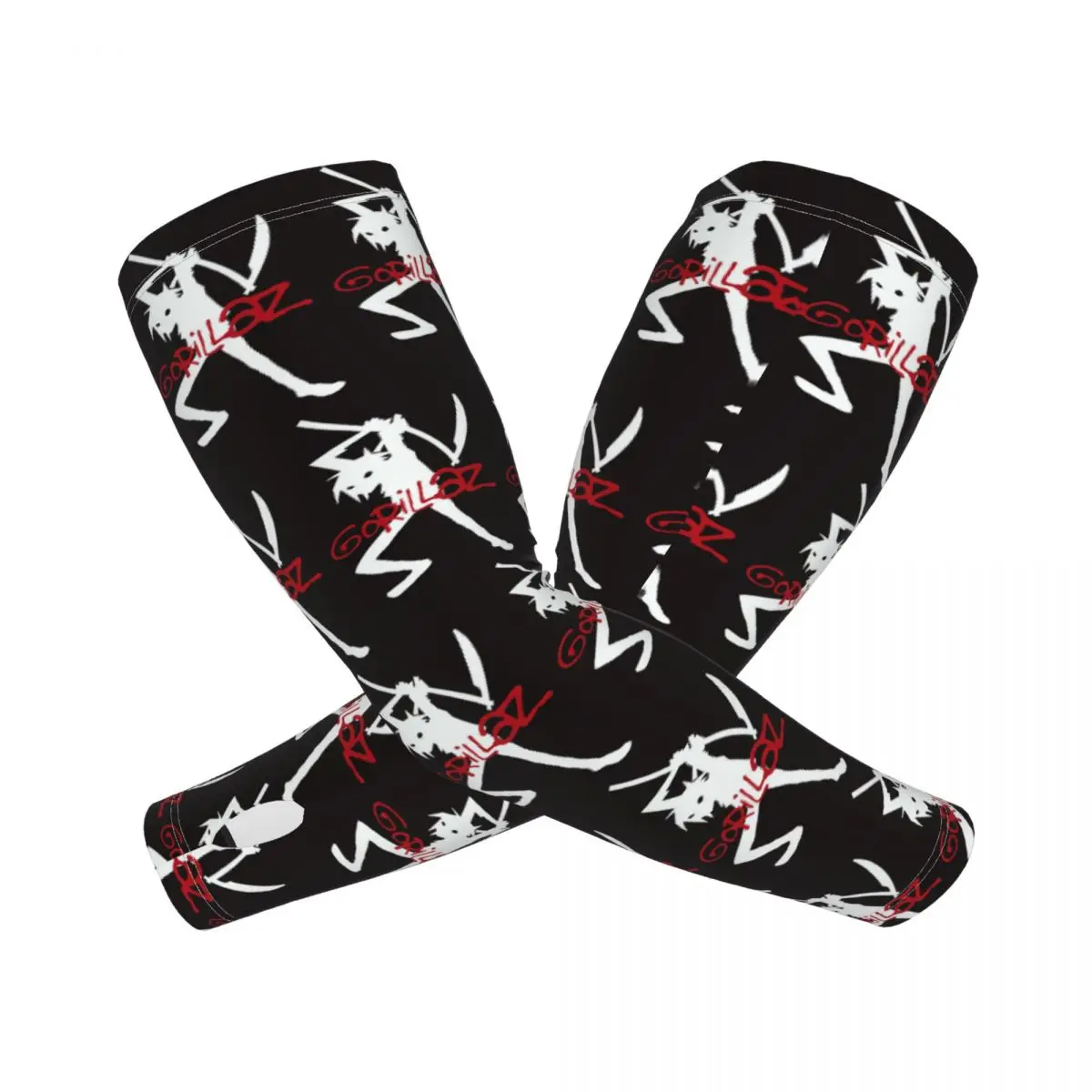 

Музыкальные принты Gorillaz (2) Нарукавники для улицы Защитный чехол от солнца и ультрафиолета Летние ледяные шелковые велосипедные татуировки на рукавах