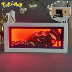 Pokemon Pikachu Anime Light Box Photo Frame Light Manga Night Light Laser Carving Paper Lamp Room Desktop Decoration Night Light