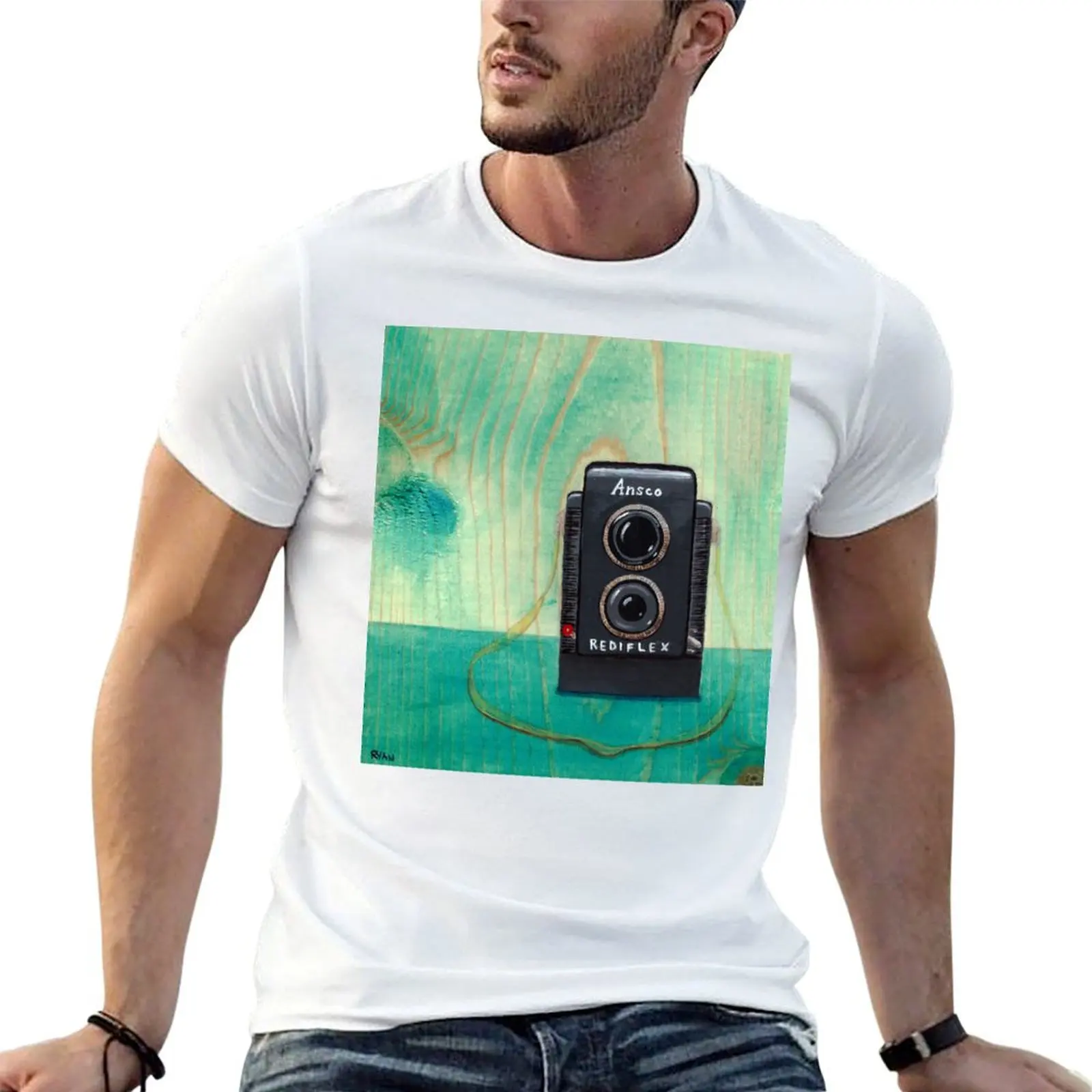 

quality high t shirts Painting for anime cotton shirts t T-Shirt Camera Ansco man