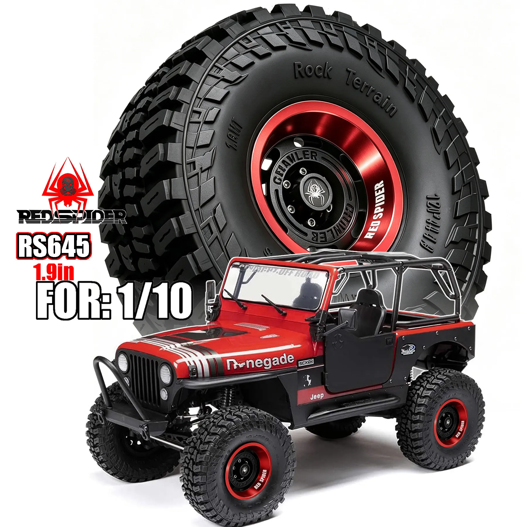 4pcs 120mm Metal Rim Wheel Tire Set for Axial Jeep SCX10 III CJ7 RC Crawler Car Upgrade Parts Accessories