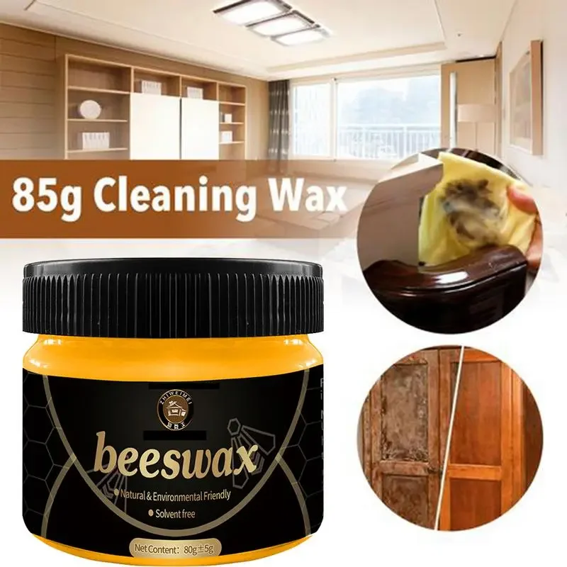 

85g Wood Care Wax Solid Wood Furniture Polishing Seasoning Beeswax Polisher Waterproof Furniture Care Maintenance Beeswax