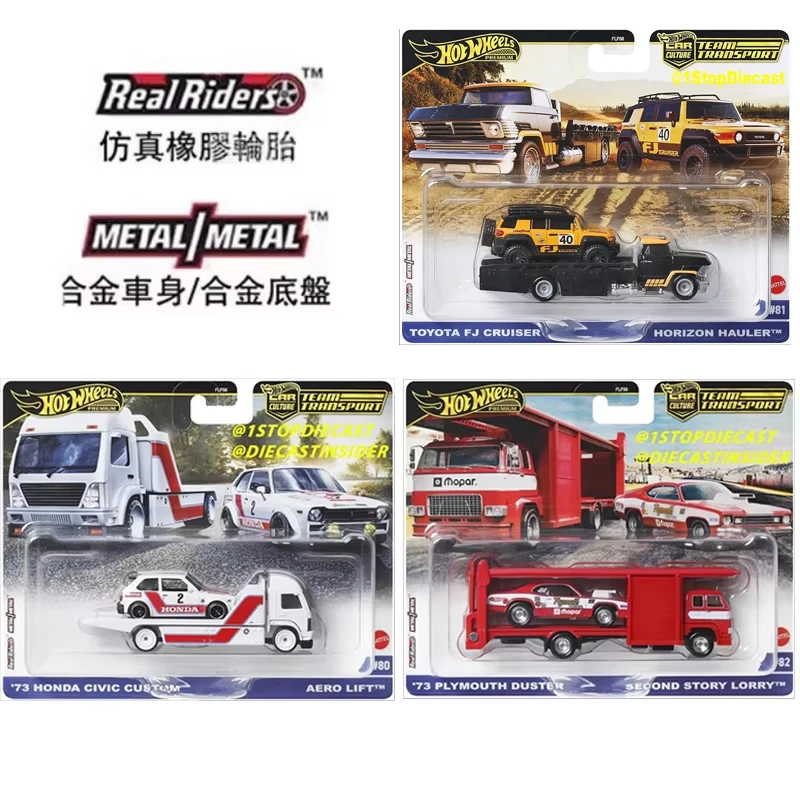 

Original Hot Wheels Premium Car Culture Team Transport 1/64 Toys Boys Diecast Honda Civic Toyota Plymouth Vehicles Models Gift