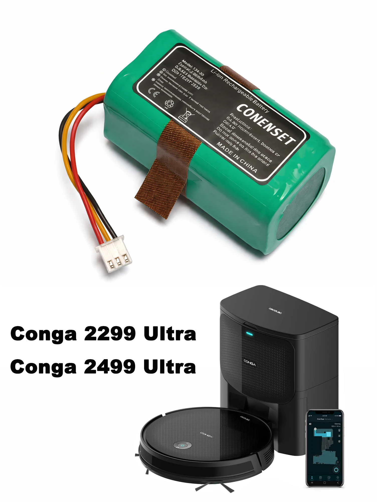 3200mAh 14.4V Battery For Conga 2299 2499 Ultra Home X-Treme T Robot Vacuum Cleaner Accessories Parts