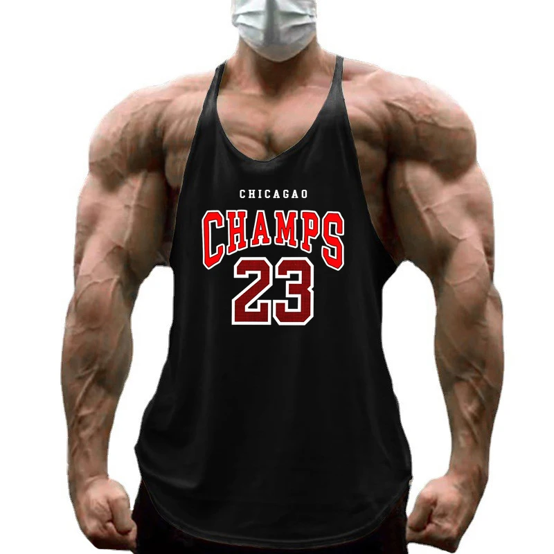 Summer New Men's Cotton Gym Workout Stringer Tank Tops Bodybuilding Sleeveless Vest Muscle Fitness Shirt Sportswear