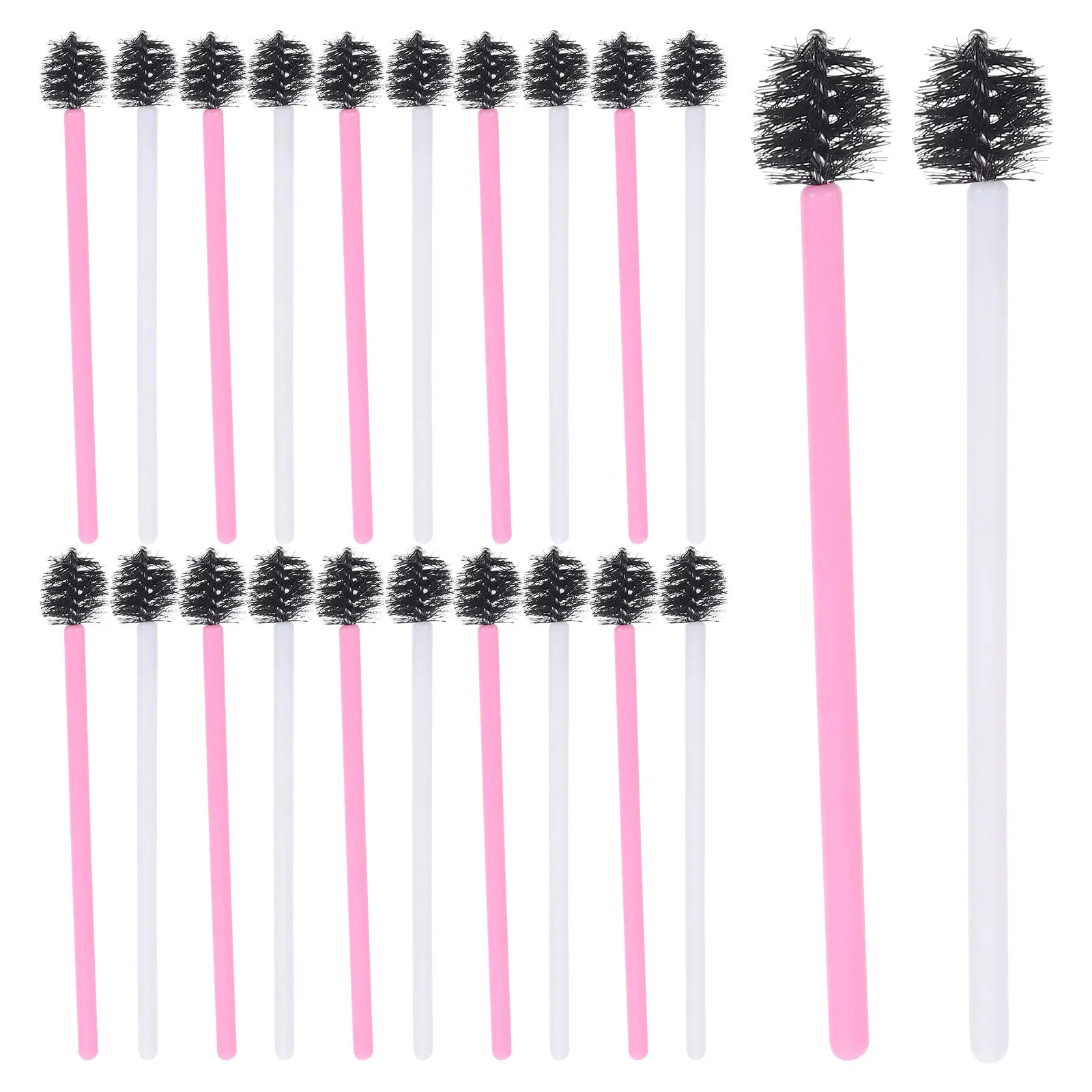 100개입 속눈썹 브러쉬 일회용 속눈썹 브러쉬 컴팩트 휴대용 메이크업 도구 속눈썹 팬 마스카라 완드 브로우 라미네이션 브러쉬