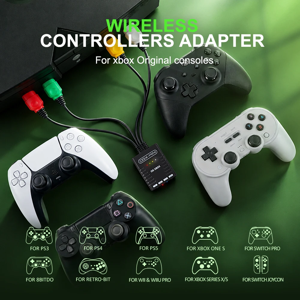 Wireless Controller OGX-Mini Adapter For Xbox Original Console Compatible with Xbox One S/Xbox Series X|S Wii/Wii U Pro/PS4/PS5