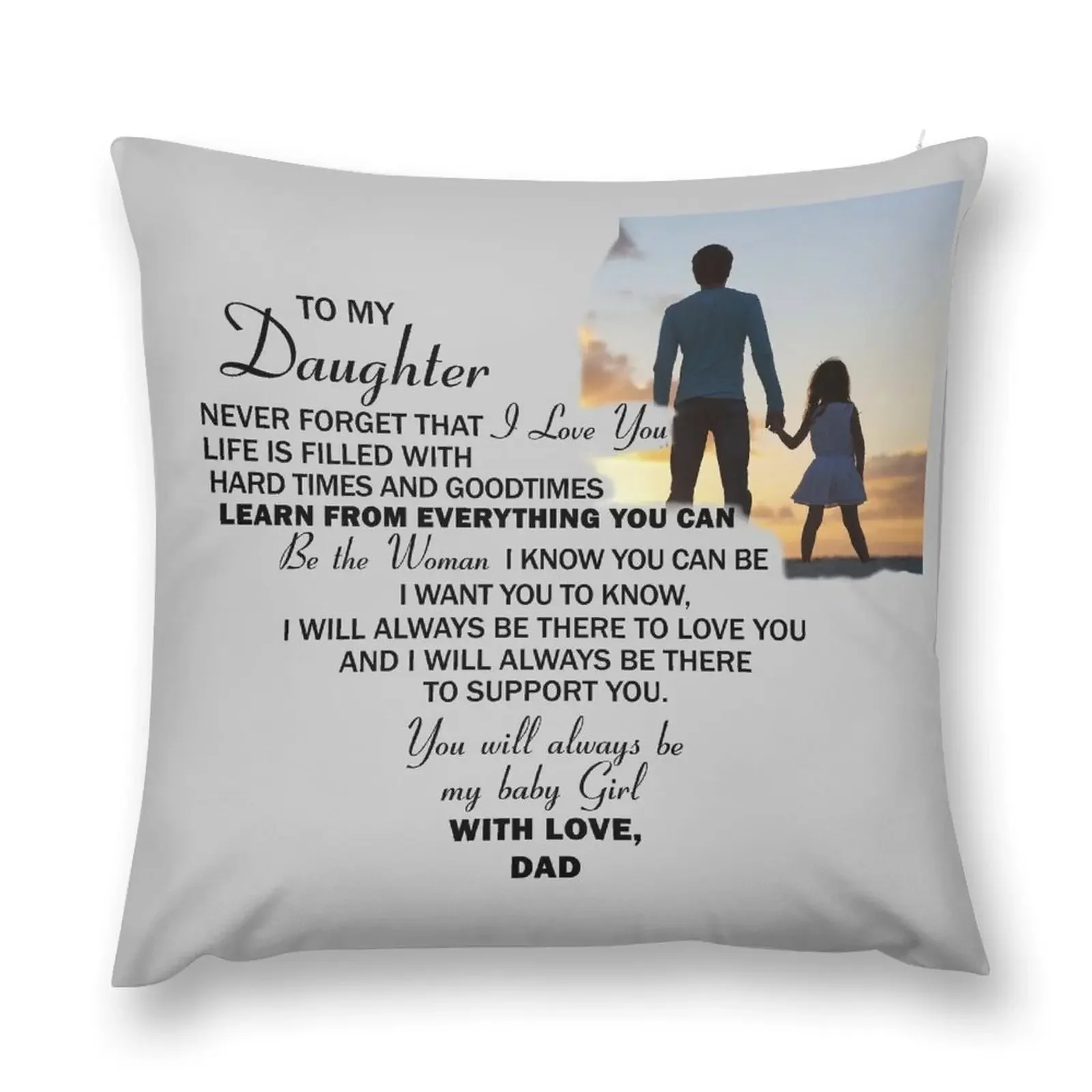 To My Daughter Throw Pillow Sofa Covers Decorative Cushions pillow