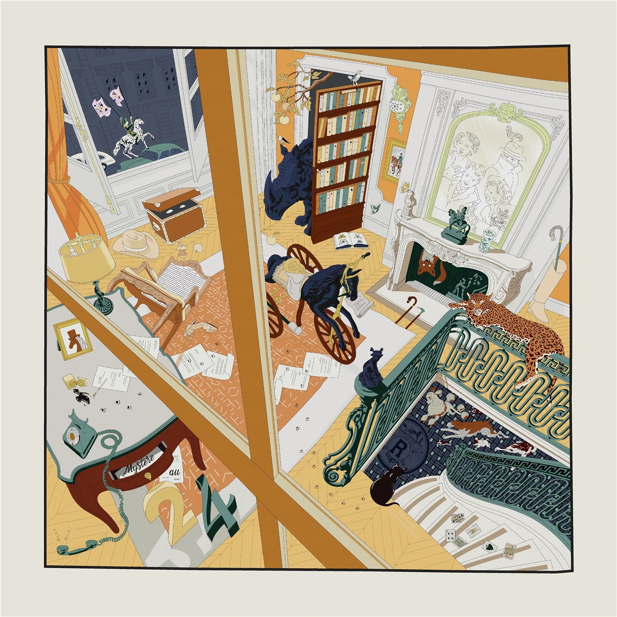 

Luxury Silk Cashmere Scarf 110CM Herms Rollerd Shawls Women Winter Square Bandanas Lover Christmas Gift