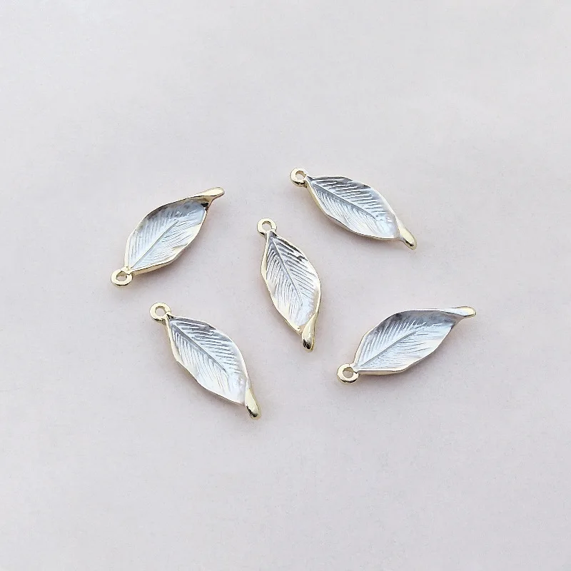 50pcs New alloy coated thin paint leaf decoration accessories, antique hair accessories, tree branches and leaves