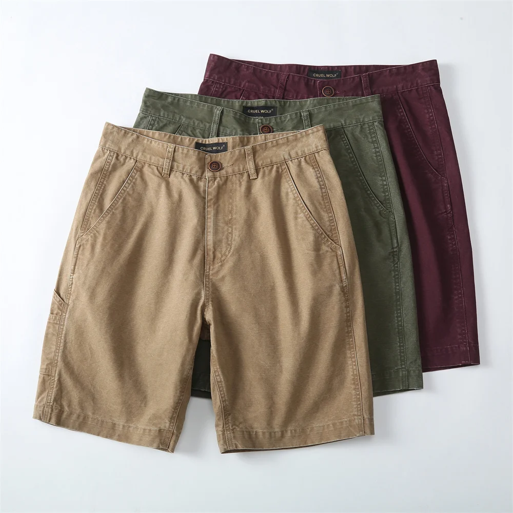 

Мужские летние повседневные шорты, однотонные модные универсальные шорты, спортивные шорты в винтажном стиле