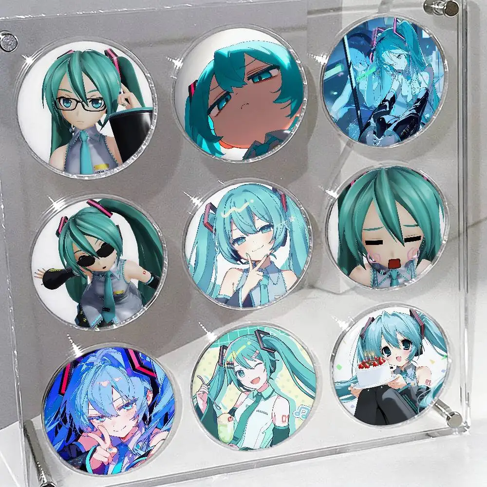 Cute M-Mikus Hats-sune Badges Tinplate Soft Button Pin Brooch Metal Badge Custom Jewelry Accessories Hat Bag Lapel