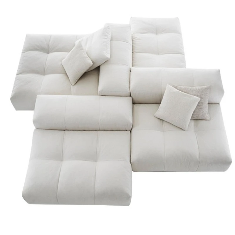 

Straight row corner concubine position retro simple modern fabric sofa