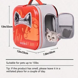 Mochila transportadora transpirable amplia para perros y gatos pequeños