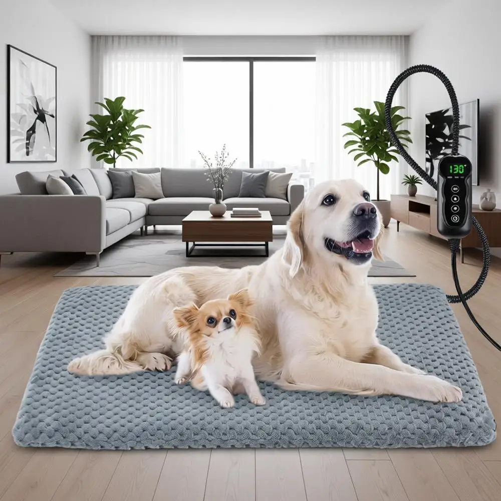 

Регулируемая по температуре грелка для животных с таймером, подогреваемая подстилка для кошек и собак, грелка для животных (размер L: 35 x 24)