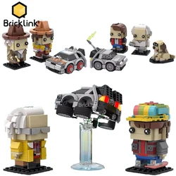 Bricklink Movie Back To The Future Action Figures Marty Doctor Brown Brickheadz Sets Deloreans Time Machine Building Blocks Toys