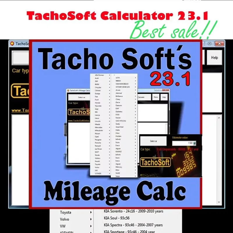 

Newest Modify Mileage TachoSoft Mileage Calculator 23.1 SOFTWARE car mileage calculation EEPROM ECM English for Peugeot for Jeep