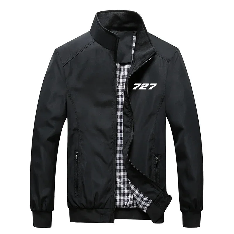 

Plaid Lightweight Windbreakers Spring Autumn Aviation 727 Pilots Flight Men Jackets Coats