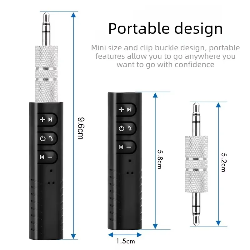 Wireless Bluetooth 5.0 Receiver Adapter 3.5mm Jack Car Music Audio Assist A2dp Headphone Receiver Hands-free