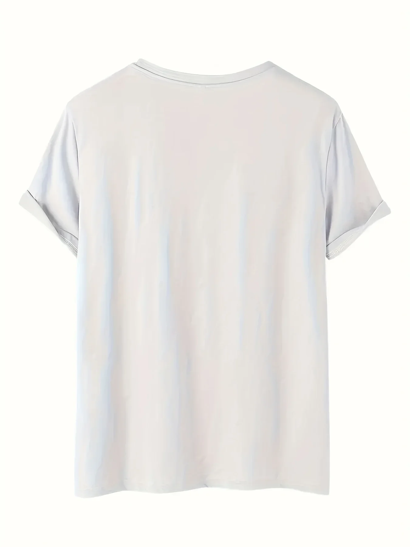 Blue Printed Marine Life Pattern Short-sleeved T-shirt Casual and Versatile Style Suitable for Women's Daily and Outing Wear