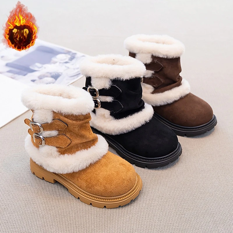 

Новые зимние сапоги для девочек, зимние удобные толстые теплые детские ботинки, толстые детские осенние милые ботинки для мальчиков, обувь принцессы