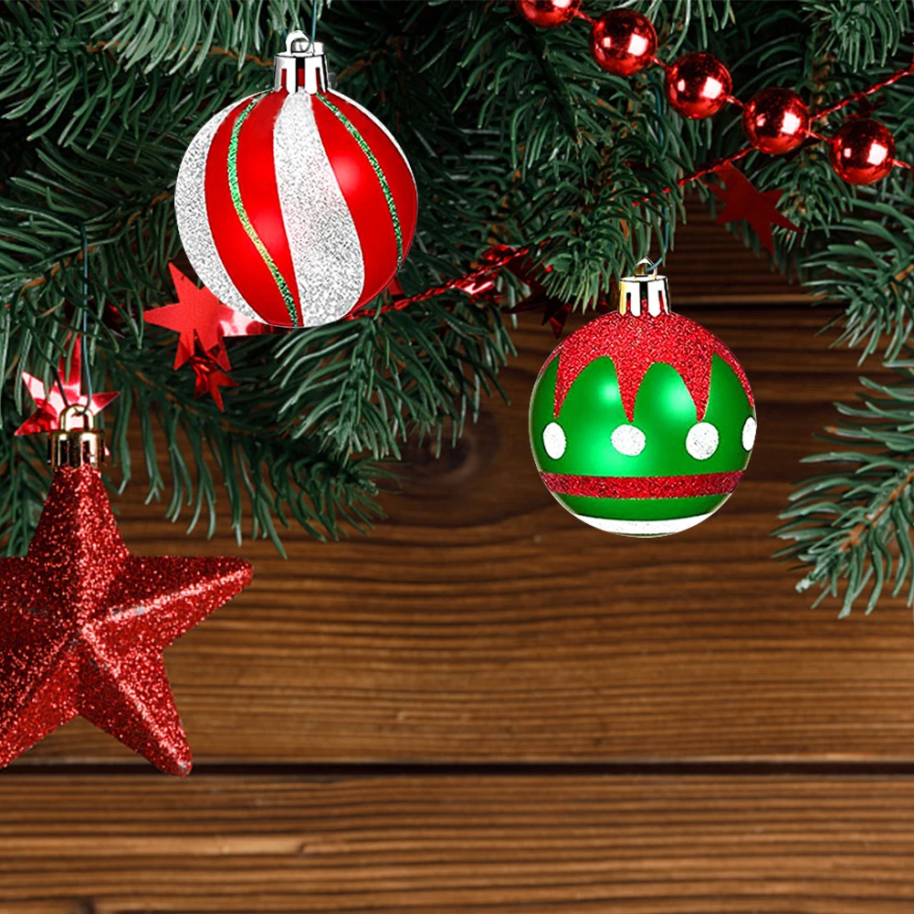 

Набор из 30 пластиковых елочных шаров-подвесок для Рождества, 6 см, небьющиеся, для декора дома и улицы