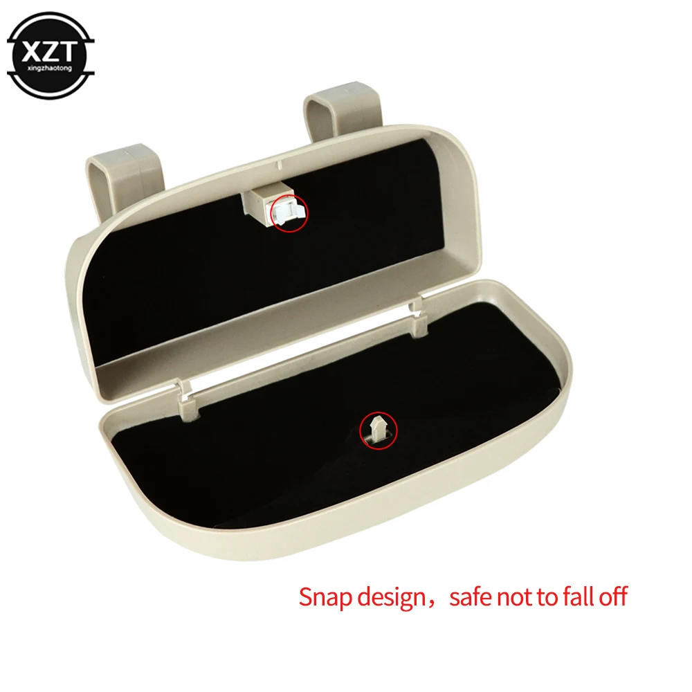 1pc Car Glasses Box Storage Holder Sunglasses Case Glasses Holder Car Auto Interior Sun Visor Glasses Car Accessories 3 Colors