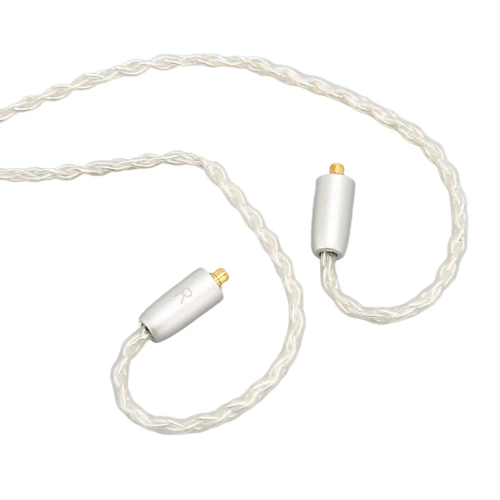 8 Strand Core Type C To for MMCX Cable White 3.9ft Lossless Sound Cable with Mic for SE215 SE315 SE535 SE846 for UE900