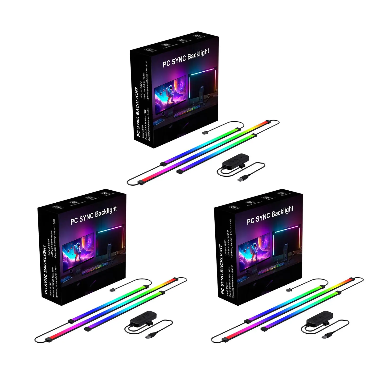 RGB LED Light Bar Dimmable Decorative DIY TV LED Light for Bedroom Office PC