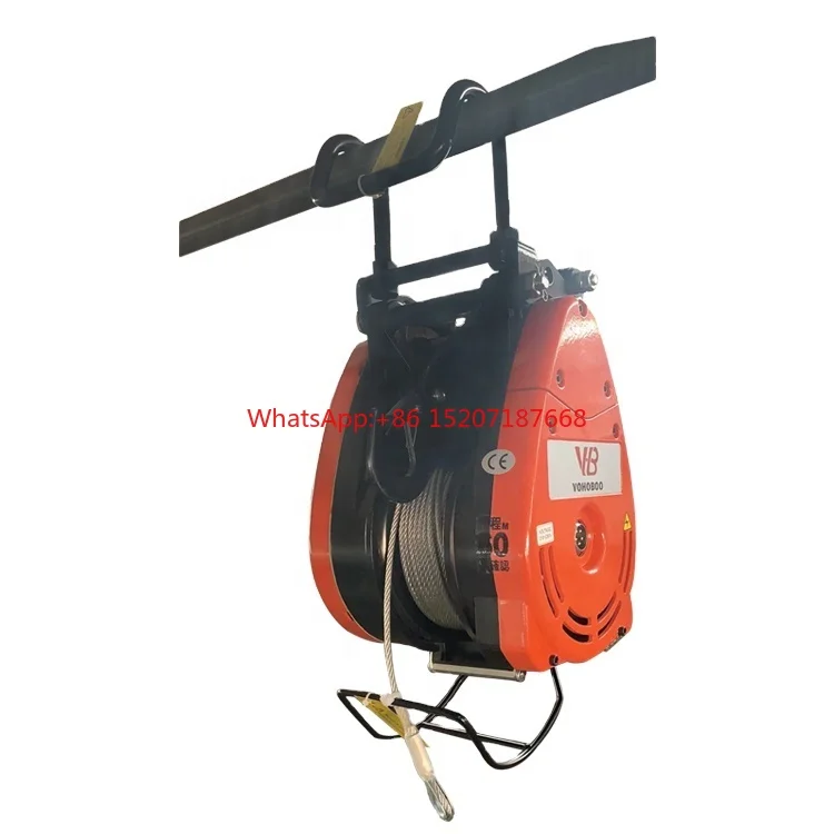 High Performance Fast Single Phase 110V 220V 300kg 500kg Electric Wire Rope Small Mini Winch