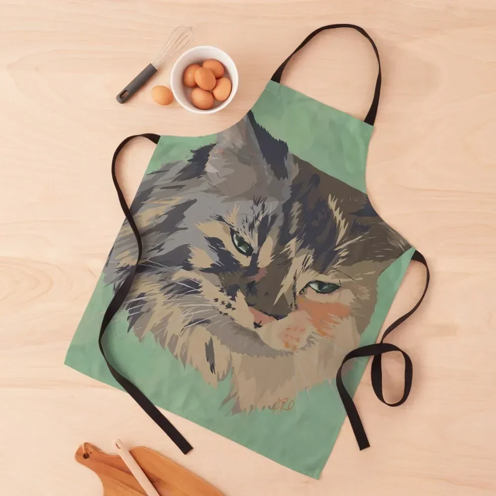 

A Ferocious Feline Apron Household Items Women's Kitchen Custom Apron