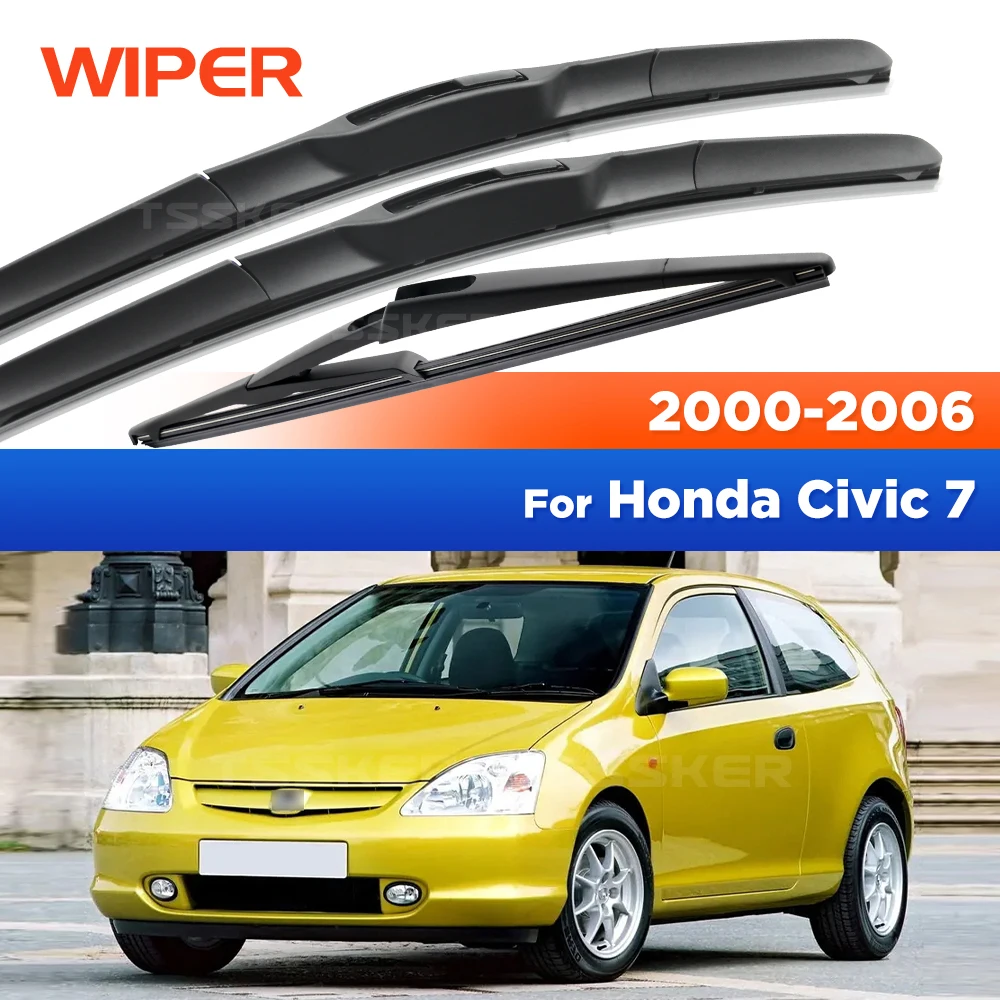 

Front & Rear Wiper For Honda Civic 7 2000-2006 2001 2002 2003 2004 2005 Wiper Blades Windshield Windscreen Window 24"+14"+12"