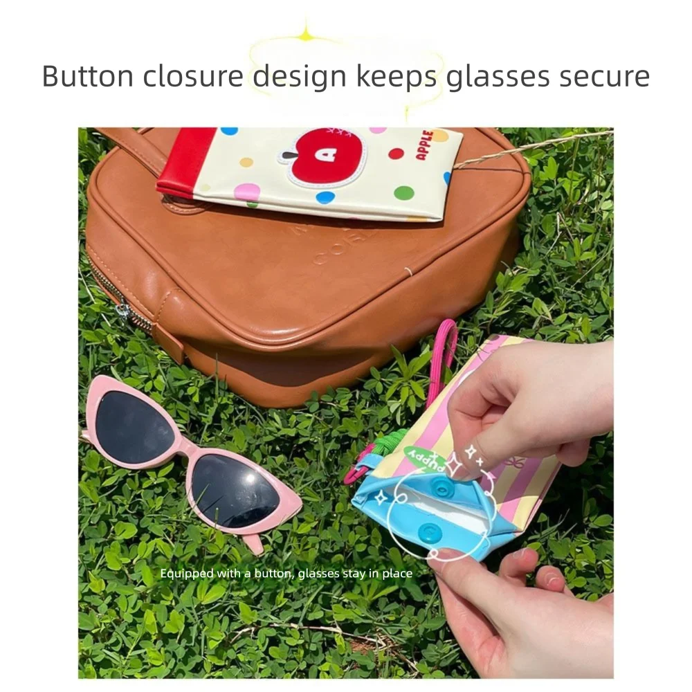 

Dopamine Leather Soft Sunglasses Case with Lanyard Portable Sunglasses Glasses Pouch Glasses Case Eyeglasses Accessories