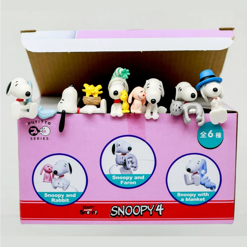 Snoopy Cup Edge Woodstock Blind Box Mini Figure Cute Desk Decoration Collectible Mystery Box Toy Surprise Birthday Gift for Fan