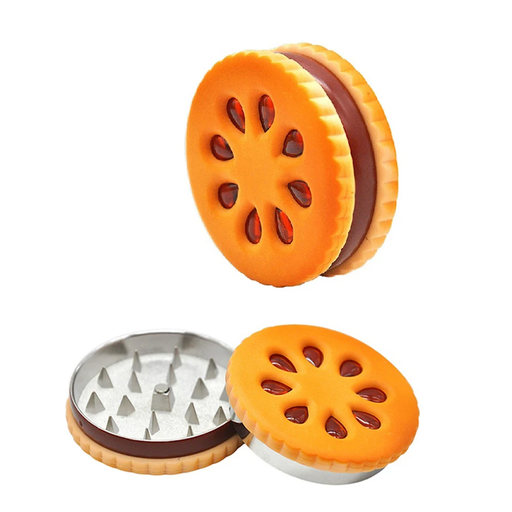 R&R Hamburg & Biscuit Style Metal Gear Herb Grinder 3 Layers 55mm Tobacco Grass Crusher Machine Smoking Accessories Gadget