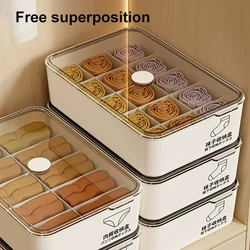 UFORU Underwear compartment storage box, dustproof with cover large capacity bedroom socks storage box