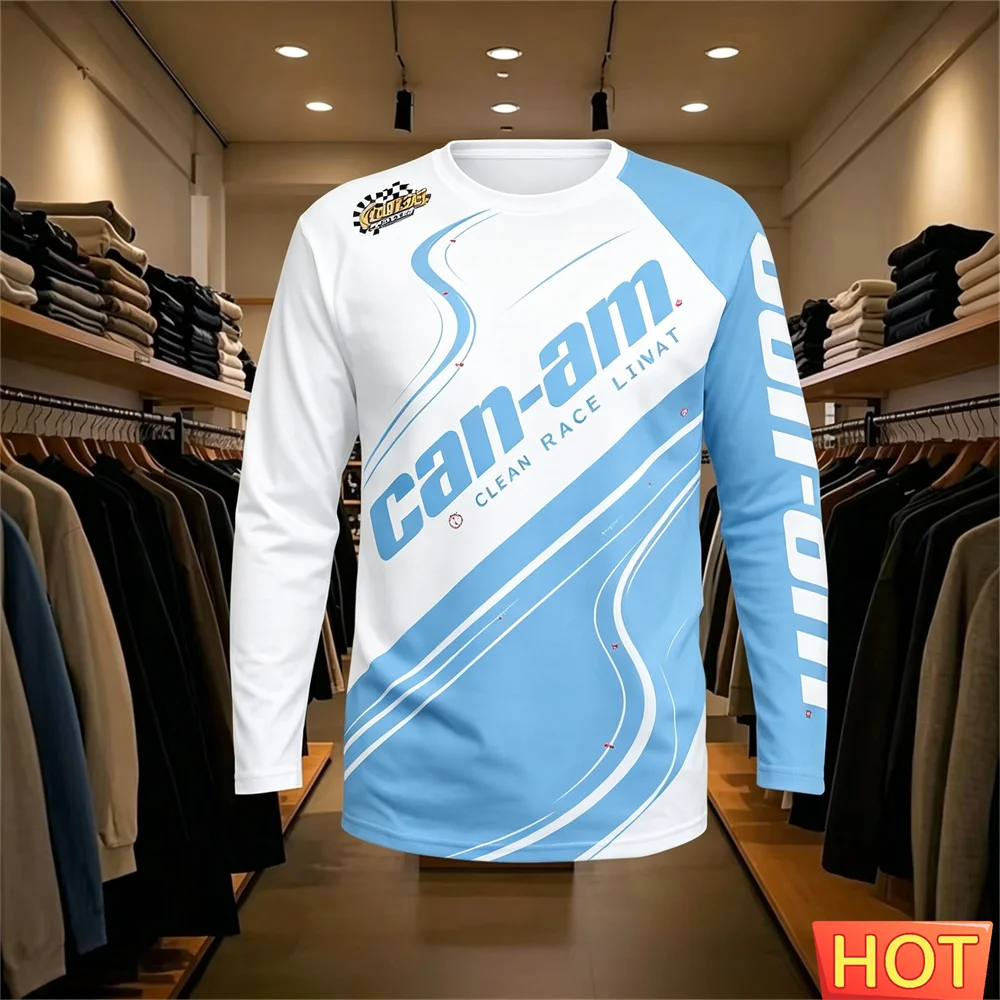 Motorcycle Racing Long Sleeve Round Neck T-shirt for Men and Women Fashion Can Am Team Long Sleeve T-shirt Sports Men's clothing view 6