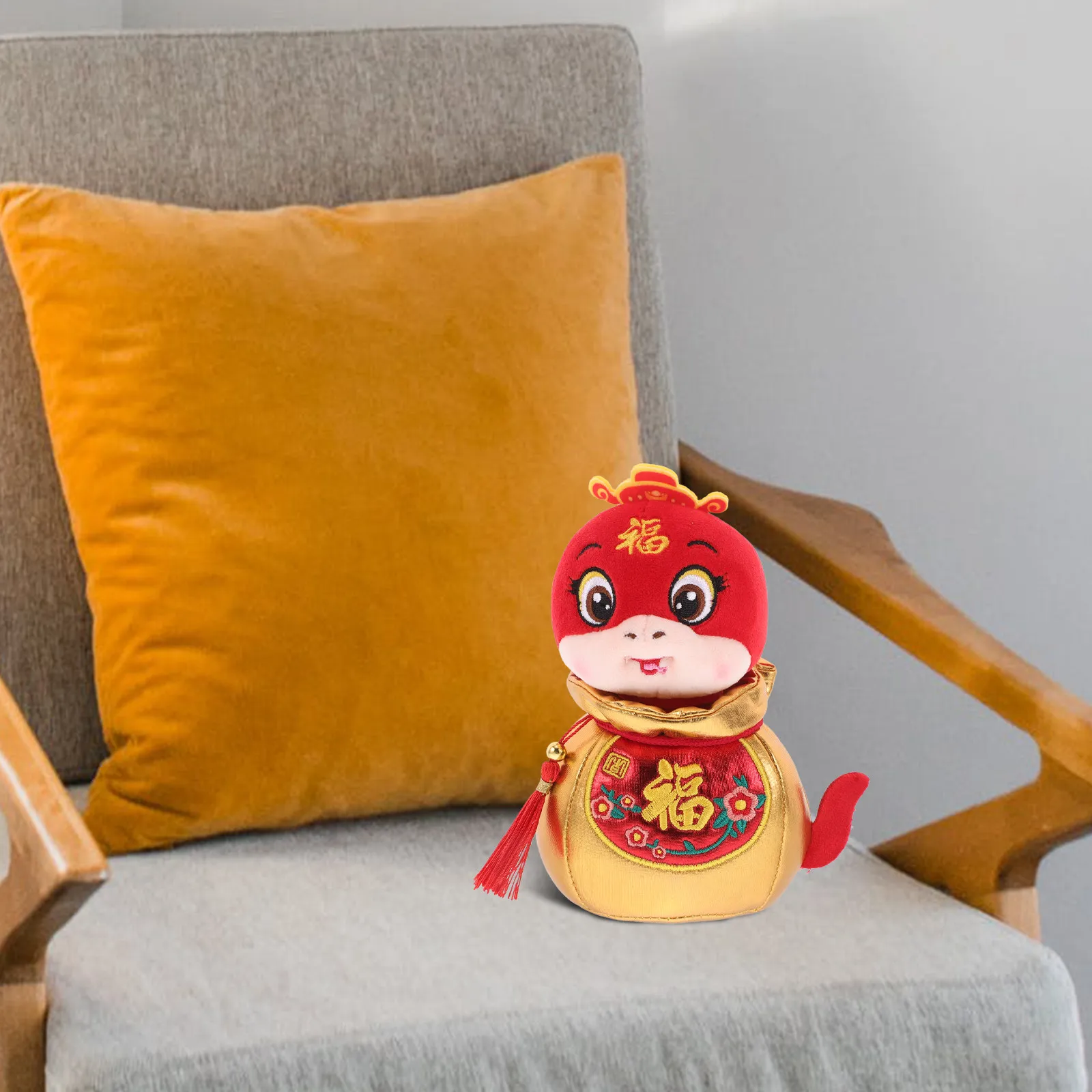 

Adorable Year of The Snake Stuffed Animal Soft Comfortable Festive Mascot for Lunar New Year Decorations Party Gifts Collectors