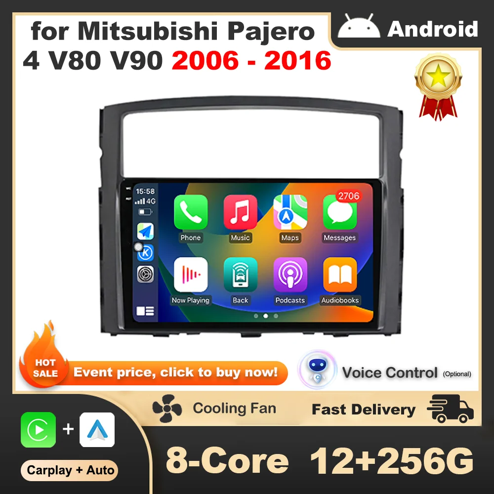 

9 inch for Mitsubishi Pajero 4 V80 V90 2006 - 2016 Android Intelligent System DSP Stereo WiFi Car Radio Video Multimedia Player
