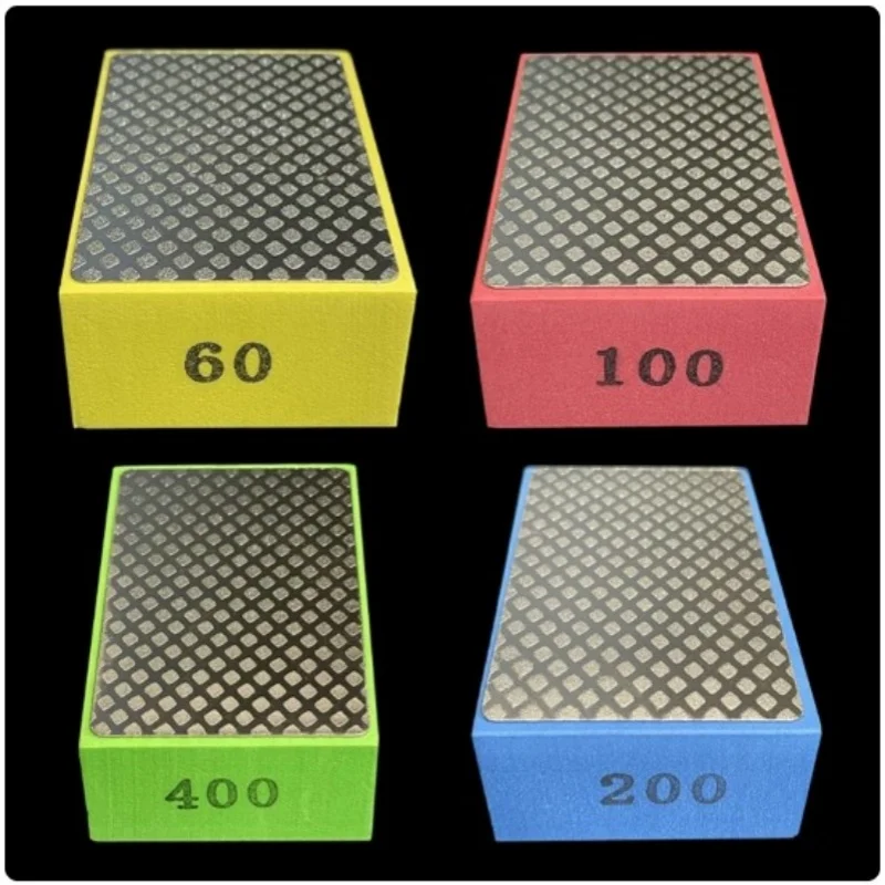 

Diamond Hand Sanding Block for Metal Glass Tiles Wood Ceramic Grinding Polishing Pad 90*60*30mm 60/100/200/400# Durable Abrasive